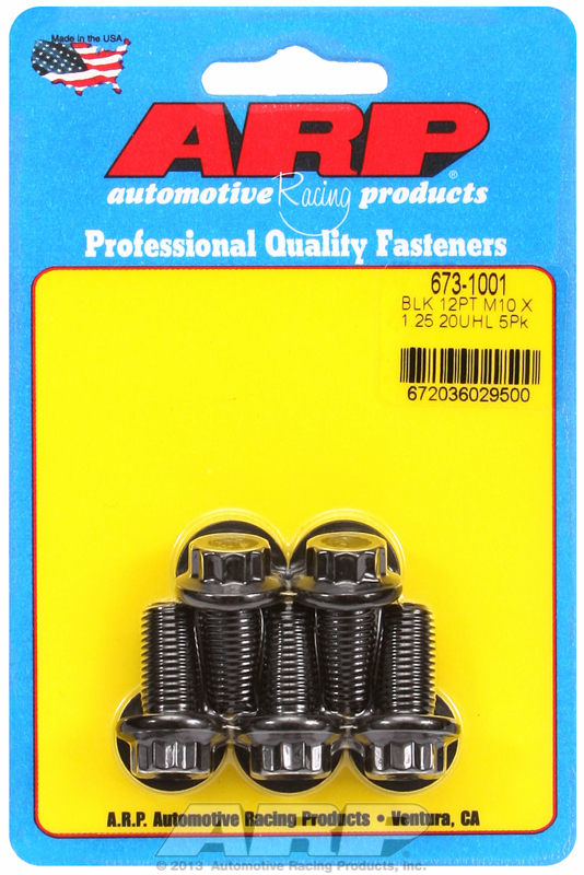 ARP 673-1001 - M10 x 1.25 x 20 12pt Black Oxide Bolts (5/pkg)