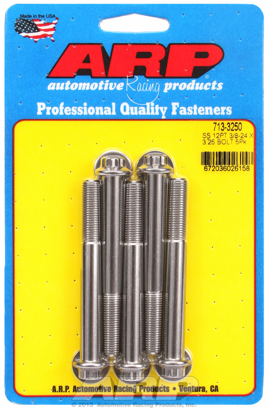 ARP 713-3250 - 3/8in -24 x 3.250 12pt SS Bolts (5/pkg) ARP 713-3250 - 3/8in -24 x 3.250 12pt SS Bolts (5/pkg)