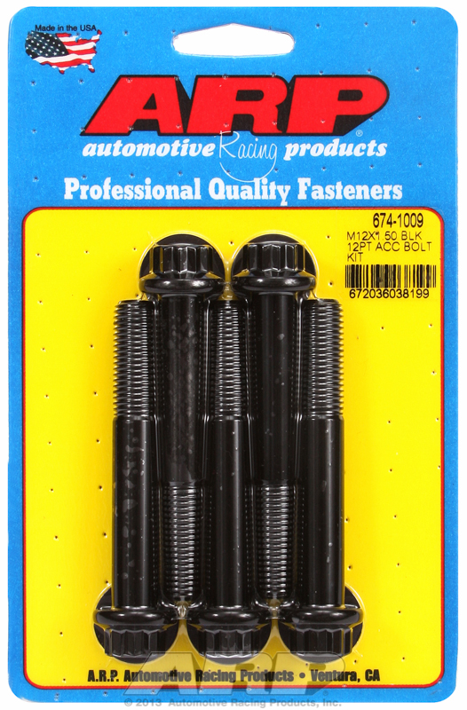 ARP 674-1009 - M12 x 1.50 x 80 12pt Black Oxide Bolts (5/pkg)