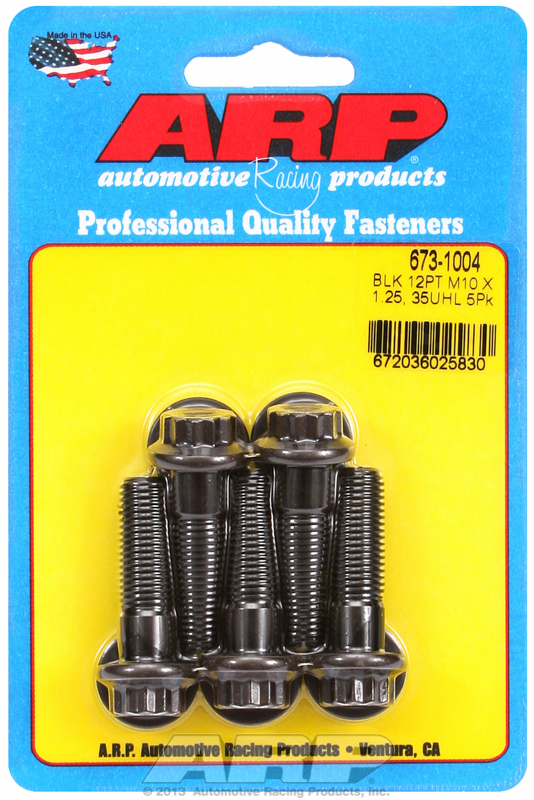 ARP 673-1004 - M10 x 1.25 x 35 12pt Black Oxide Bolts (5/pkg)