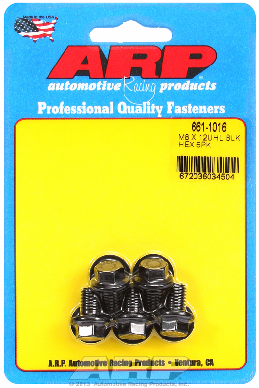 ARP 661-1016 - M8 x 1.25 x 12 Hex Black Oxide Bolts (5/pkg) ARP 661-1016 - M8 x 1.25 x 12 Hex Black Oxide Bolts (5/pkg)