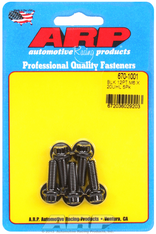 ARP 670-1001 - M6 x 1.00 x 20 12pt Black Oxide Bolts (5/pkg)