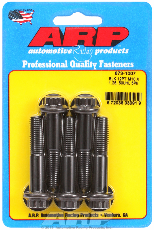 ARP 673-1007 - M10 x 1.25 x 50 12pt Black Oxide Bolts (5/pkg)