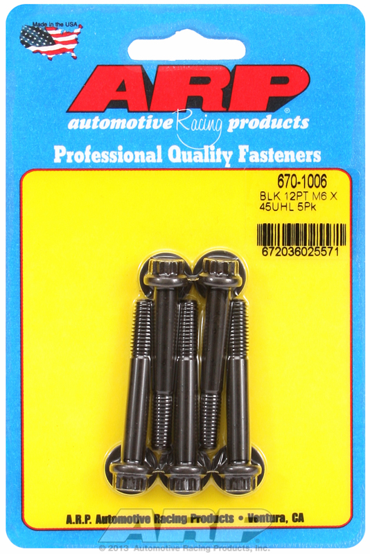 ARP 670-1006 - M6 x 1.00 x 45 12pt Black Oxide Bolts (5/pkg)