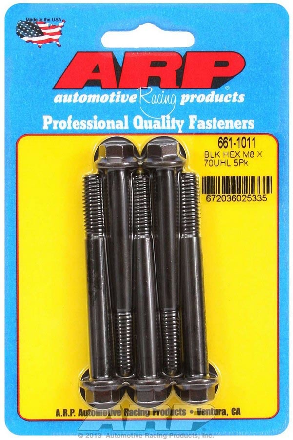 ARP 661-1011 - M8 X 1.25 X 70 Hex Black Oxide Bolts ARP 661-1011 - M8 X 1.25 X 70 Hex Black Oxide Bolts