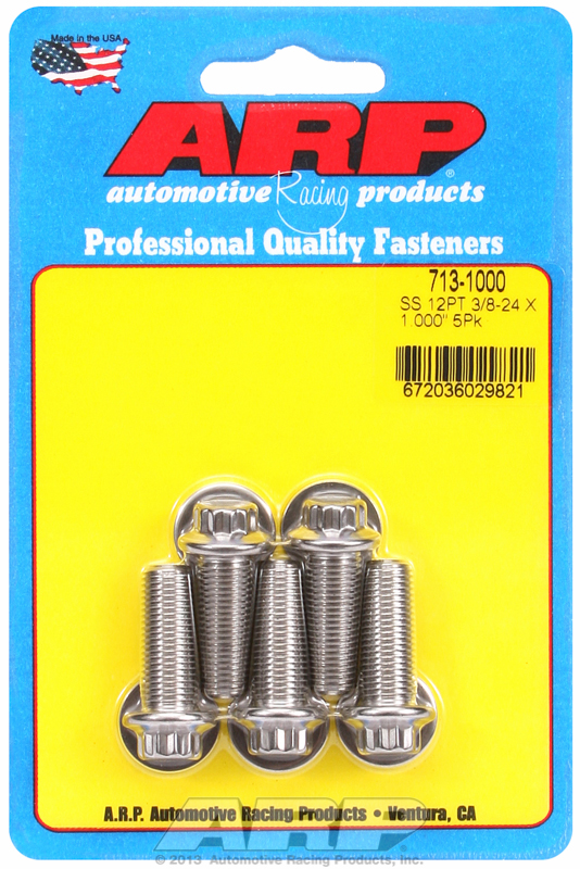 ARP 713-1000 - 3/8-24 x 1.000 12pt SS bolts (5/pkg)