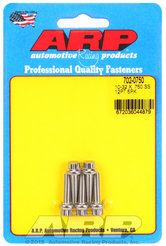 ARP 702-0750 - 10-32 RH Thread, 0.750 in 12 Point SS 300 Bolts - Set of 5