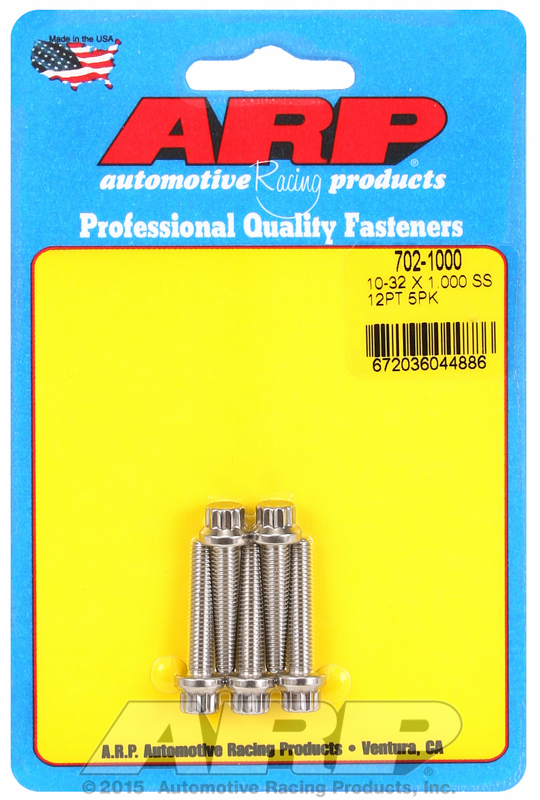 ARP 702-1000 - 10-32 x 1.000 12pt SS Bolts (Pack of 5)