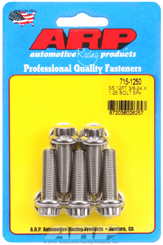 ARP 715-1250 - 3/8 in.-24 RH Thread, 1.250in 12 Point SS 300 Bolts - Set of 5