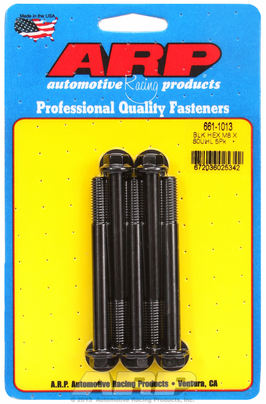 ARP 661-1013 - M8 x 1.25 x 80 hex black oxide bolts ARP 661-1013 - M8 x 1.25 x 80 hex black oxide bolts
