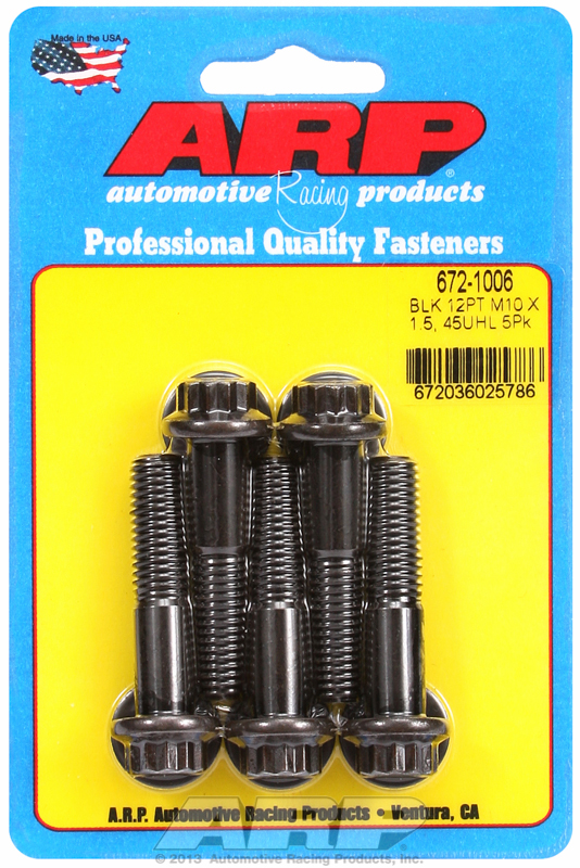 ARP 672-1006 - M10 x 1.50 x 45 12pt black oxide bolts ARP 672-1006 - M10 x 1.50 x 45 12pt black oxide bolts