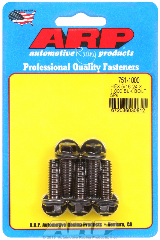 ARP 751-1000 - 5/16-24 x 1.000 Hex Black Oxide Bolts (5/pkg)