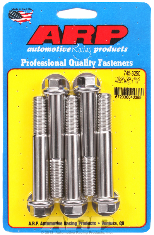 ARP 745-3250 - 1/2-20 x 3.250 SS Hex Bolts (5/pkg) ARP 745-3250 - 1/2-20 x 3.250 SS Hex Bolts (5/pkg)
