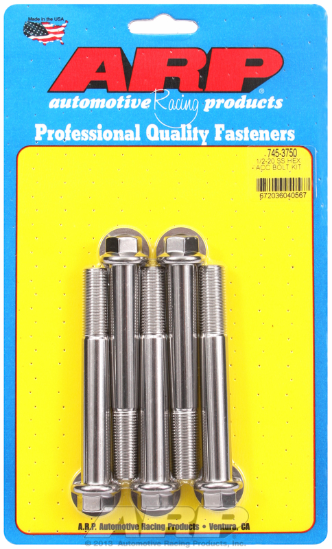 ARP 745-3750 - 1/2-20 x 3.750 Hex SS Bolts (5/pkg) ARP 745-3750 - 1/2-20 x 3.750 Hex SS Bolts (5/pkg)