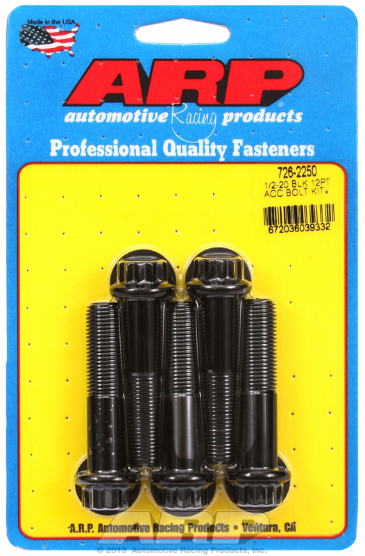 ARP 726-2250 - 1/2in -20 x 2.250 12pt Black Oxide Bolts (5/pkg) ARP 726-2250 - 1/2in -20 x 2.250 12pt Black Oxide Bolts (5/pkg)
