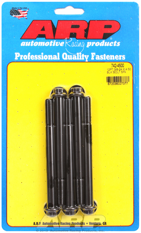 ARP 742-4500 - 3/8-24 x 4.500 12pt Black Oxide Bolts (5/pkg) ARP 742-4500 - 3/8-24 x 4.500 12pt Black Oxide Bolts (5/pkg)