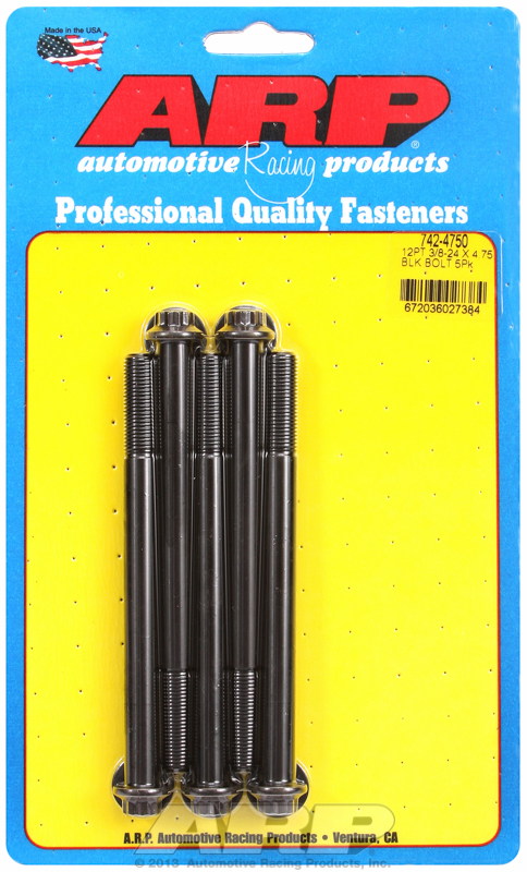 ARP 742-4750 - 3/8-24 x 4.750 12pt Black Oxide Bolts (5/pkg) ARP 742-4750 - 3/8-24 x 4.750 12pt Black Oxide Bolts (5/pkg)