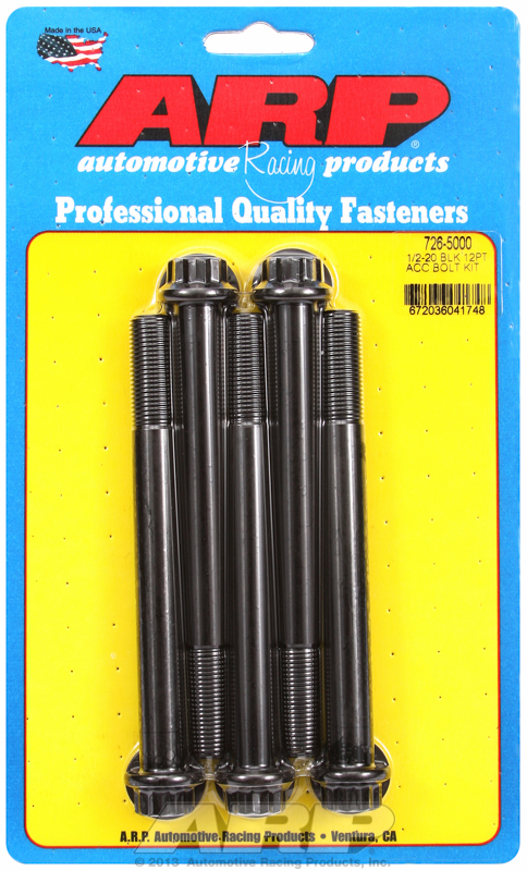 ARP 726-5000 - 1/2-20 x 5.000in UHL 12pt Black Oxide Bolts (5/pkg)