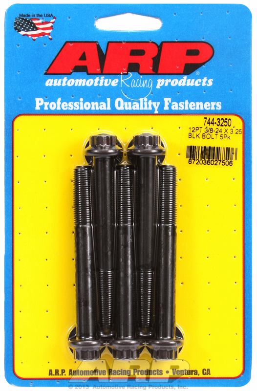 ARP 744-3250 - 3/8-24 x 0.3.250 12pt 7/16 Wrenching Black Oxide Bolts (5/pkg)