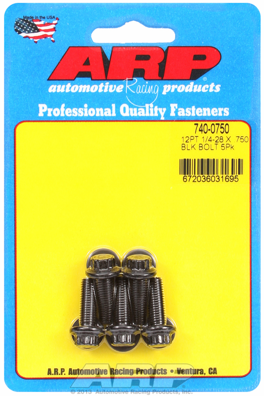 ARP 740-0750 - 1/4 in.-28 RH Thread, 0.750 in 12 Point Bolts- Set of 5
