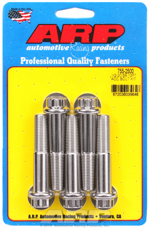 ARP 755-2500 - 1/2-20 x 2.500 12pt SS Bolts (5/pkg) ARP 755-2500 - 1/2-20 x 2.500 12pt SS Bolts (5/pkg)