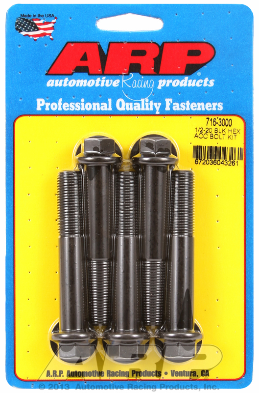 ARP 716-3000 - 1/2-20 x 3.000 hex black oxide bolts ARP 716-3000 - 1/2-20 x 3.000 hex black oxide bolts