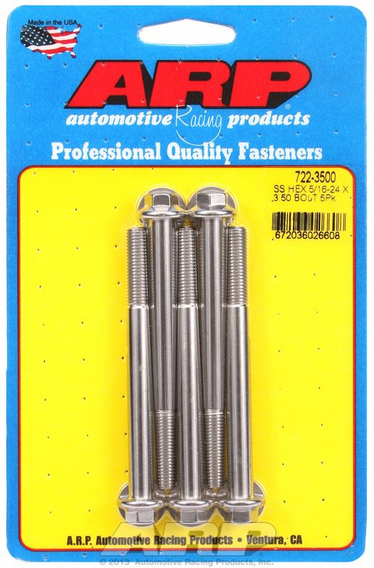 ARP 722-3500 - 5/16-24 x 3.500 hex SS bolts ARP 722-3500 - 5/16-24 x 3.500 hex SS bolts