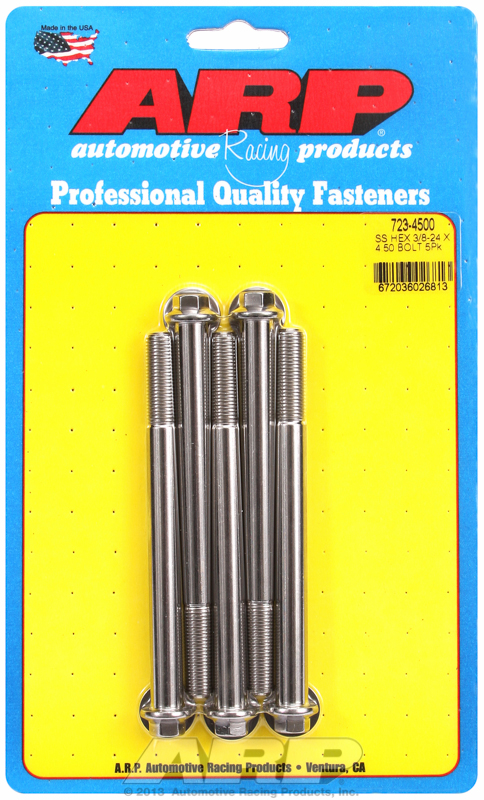 ARP 723-4500 - 3/8-24 x 4.500 hex SS bolts ARP 723-4500 - 3/8-24 x 4.500 hex SS bolts