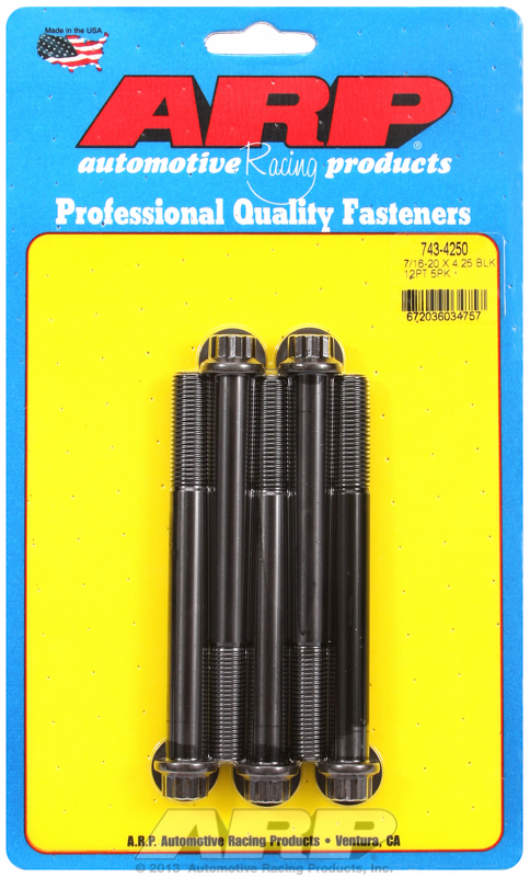 ARP 743-4250 - 7/16-20 x 4.250 12pt black oxide bolts
