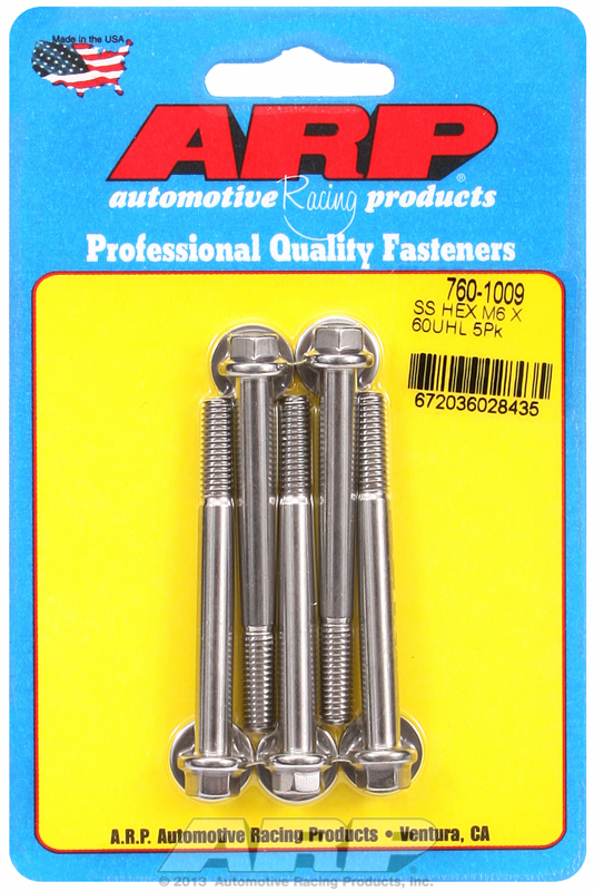 ARP 760-1009 - M6 x 1.00 x 60 hex SS bolts ARP 760-1009 - M6 x 1.00 x 60 hex SS bolts