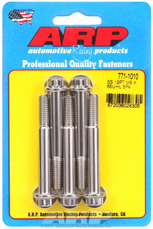 ARP 771-1010 - M8 x 1.25 x 65 12pt SS Bolts (5/pkg)