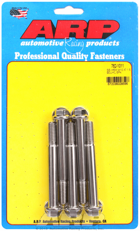 ARP 762-1011 - M10 x 1.50 x 90 SS Hex Bolts (5/pkg) ARP 762-1011 - M10 x 1.50 x 90 SS Hex Bolts (5/pkg)