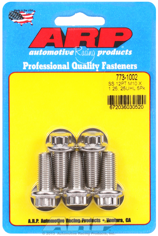 ARP 773-1002 - M10 x 1.25 x 25 SS 12pt Bolts (5/pkg)