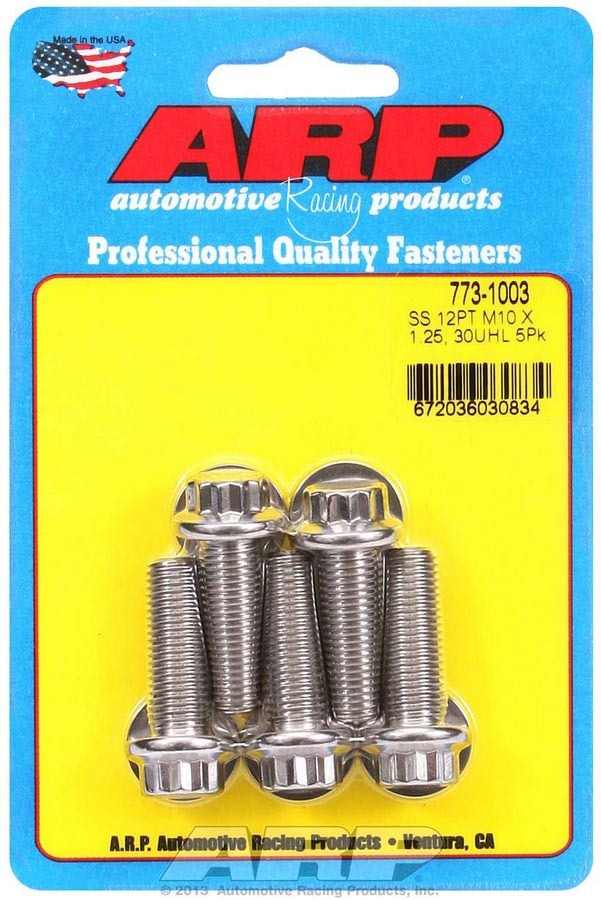 ARP 773-1003 - M10 x 1.25 x 30 12pt SS Bolts (5/pkg)