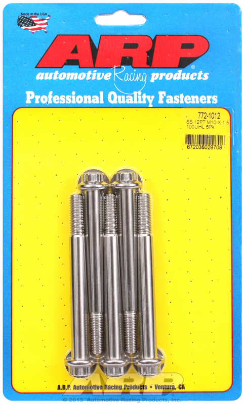 ARP 772-1012 - M10 x 1.50 x 100 12pt SS Bolts (5/pkg)