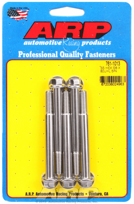 ARP 761-1013 - M8 X 1.25 X 80 Hex SS Bolts