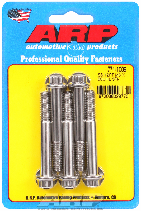 ARP 771-1009 - M8 x 1.25 x 60 12pt SS Bolts (5/pkg)