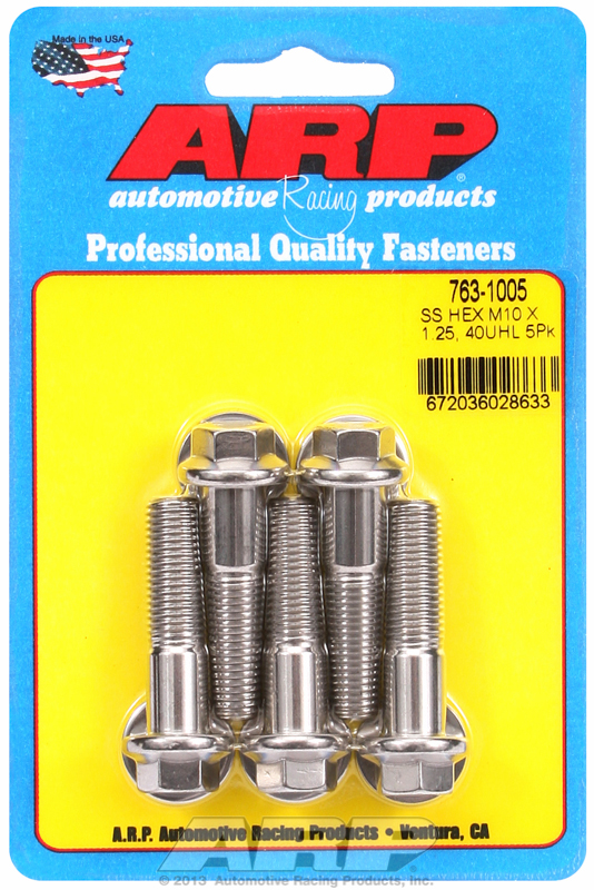 ARP 763-1005 - M10 x 1.25 x 40 SS Hex Bolts (5/pkg)
