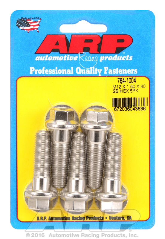 ARP 764-1004 - M12 x 1.50 x 40 SS Hex Bolts (5/pkg)