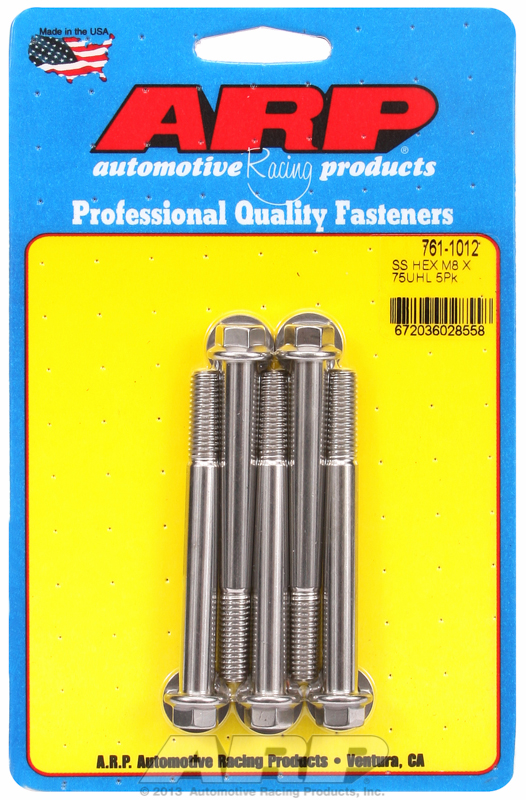 ARP 761-1012 - M8 x 1.25 x 75 hex SS bolts