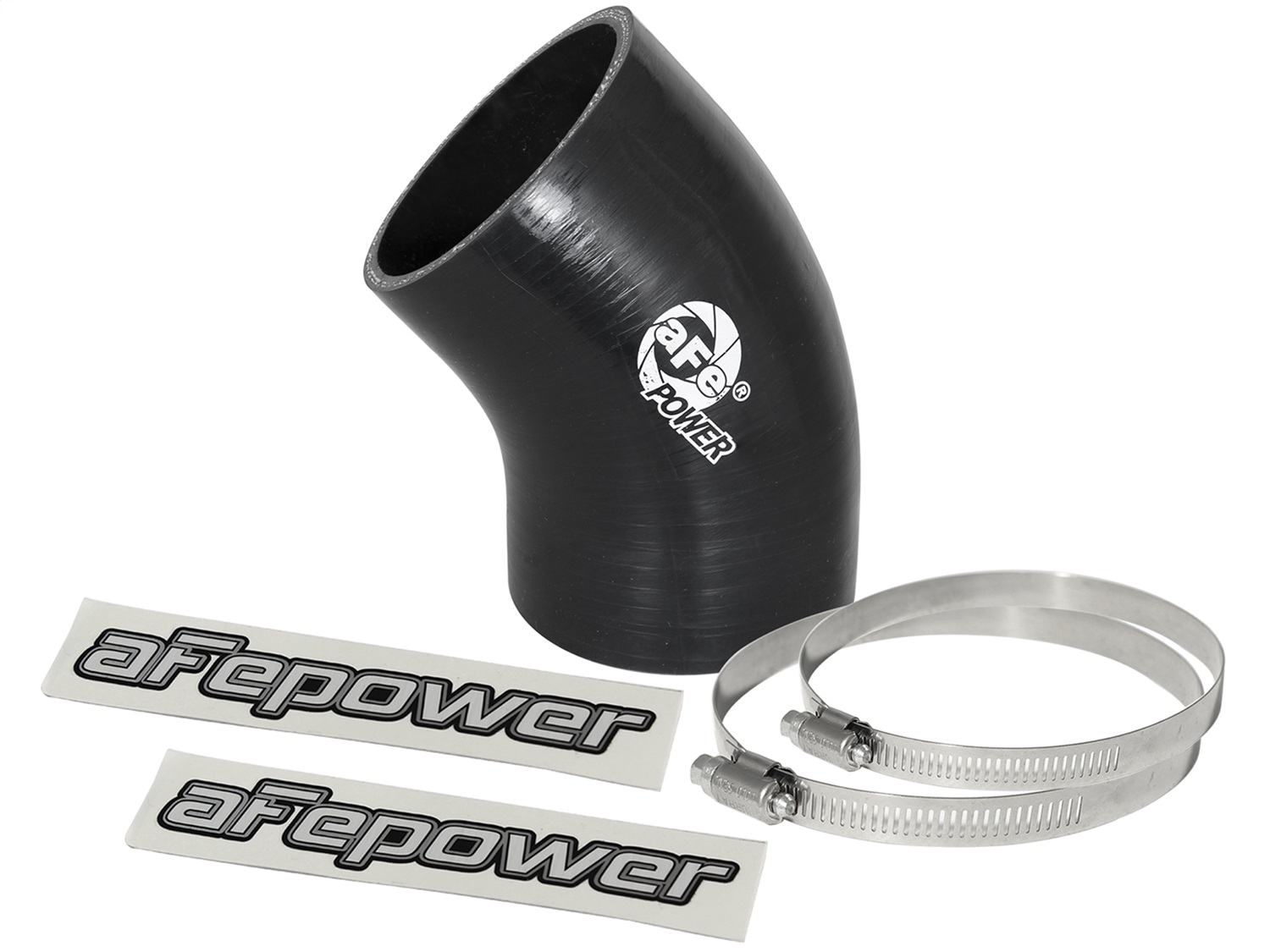 aFe Power 59-00055 - Magnum FORCE CAI Univ. Silicone Coupling Kit (3in. ID / 6in. L / 45-Deg.) Elbow Coupler - Black