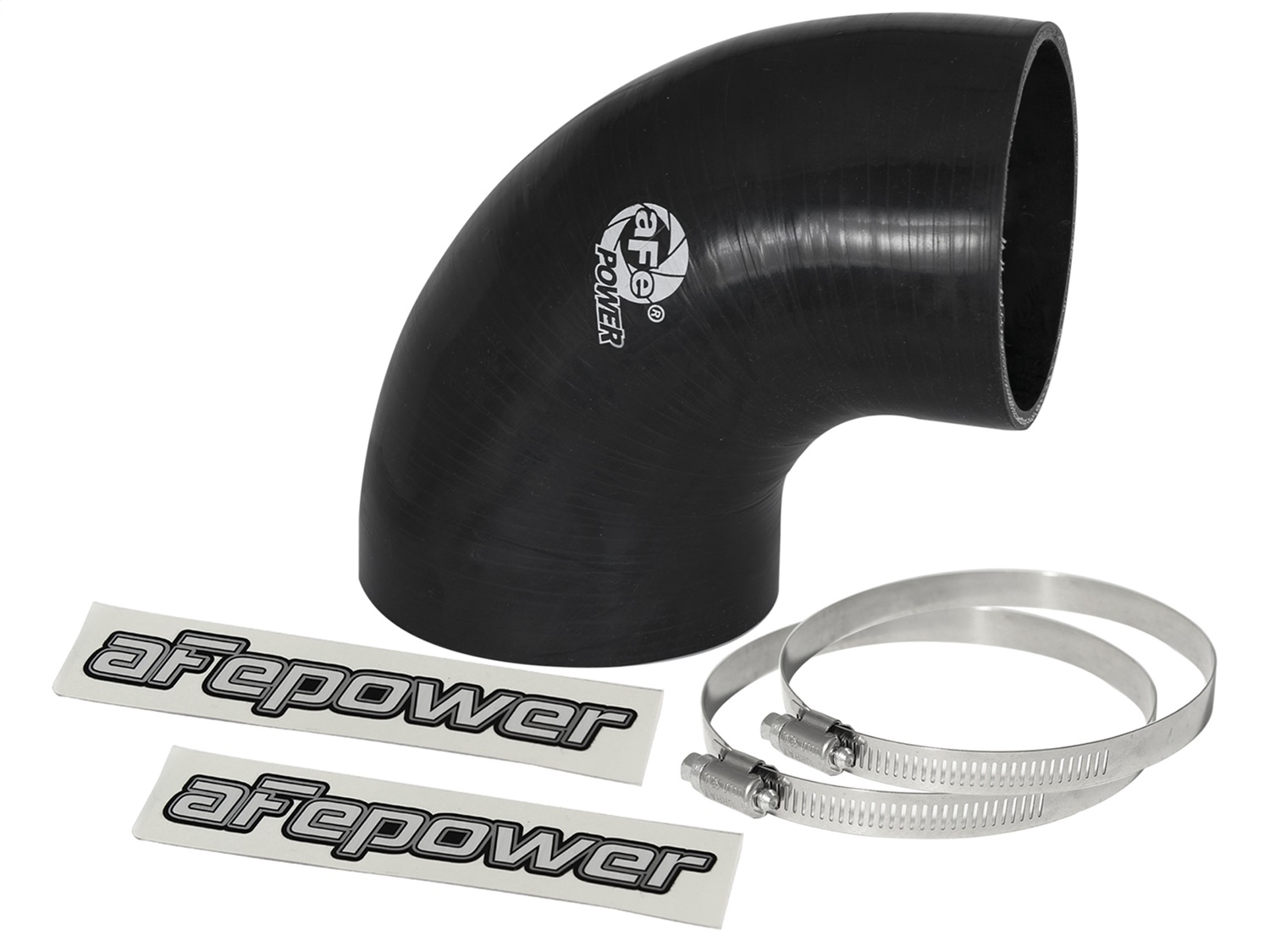 aFe Power 59-00065 - Magnum FORCE CAI Univ. Silicone Reducing Coupler (4in. to 3.5in. ID) 90Deg. Elbow - Black