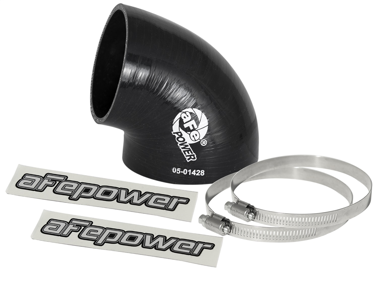 aFe Power 59-00088 - Magnum FORCE CAI Univ. Silicone (3.5in to 3in ID / 75 Deg.) Elbow Reducing Coupler - Black