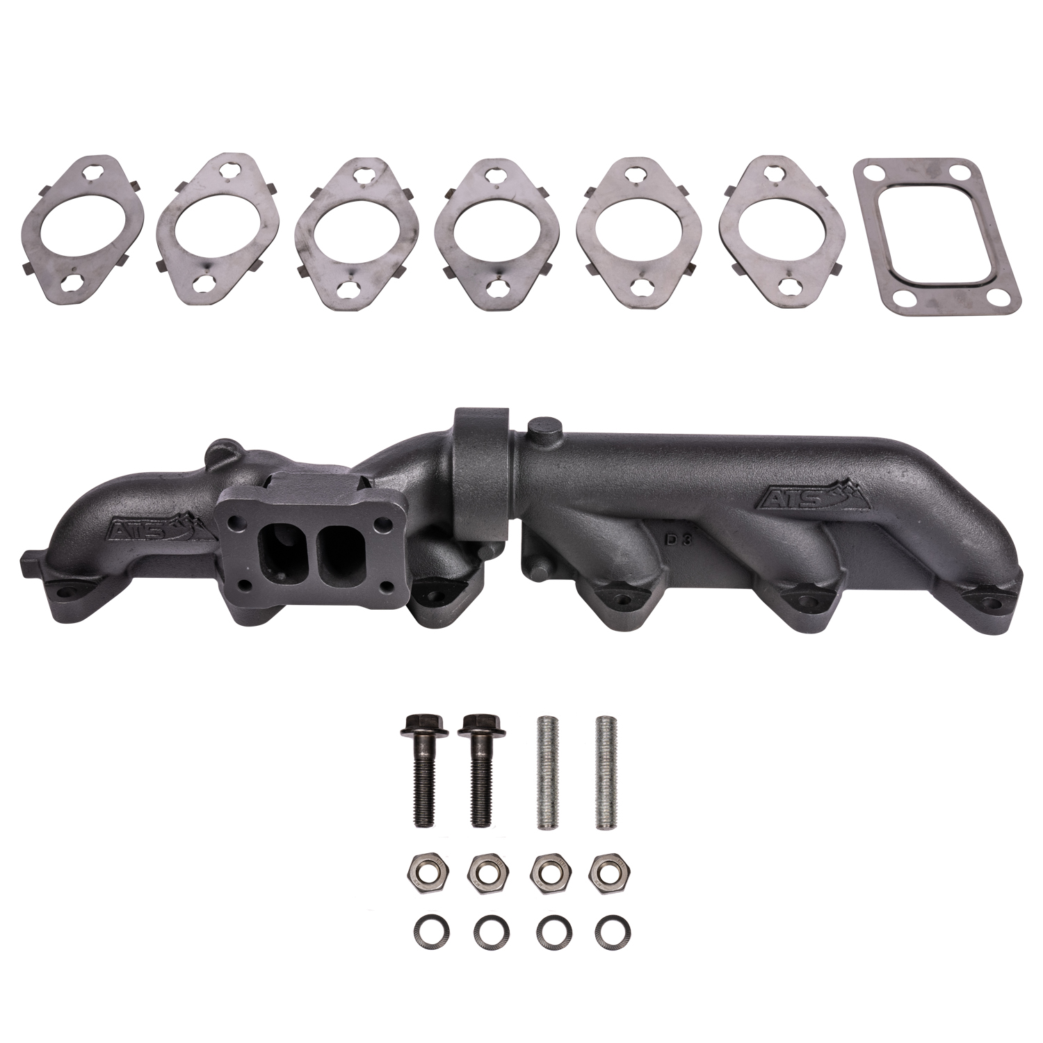 ATS Diesel 204-920-2272 - ATS Pulse Flow Exhaust Manifold Kit Fits 2003-2007 5.9L Cummins 2-Pc T3 With Gaskets Turbo Hardware ATS Diesel 204-920-2272 - ATS Pulse Flow Exhaust Manifold Kit Fits 2003-2007 5.9L Cummins 2-Pc T3 With Gaskets Turbo Hardware