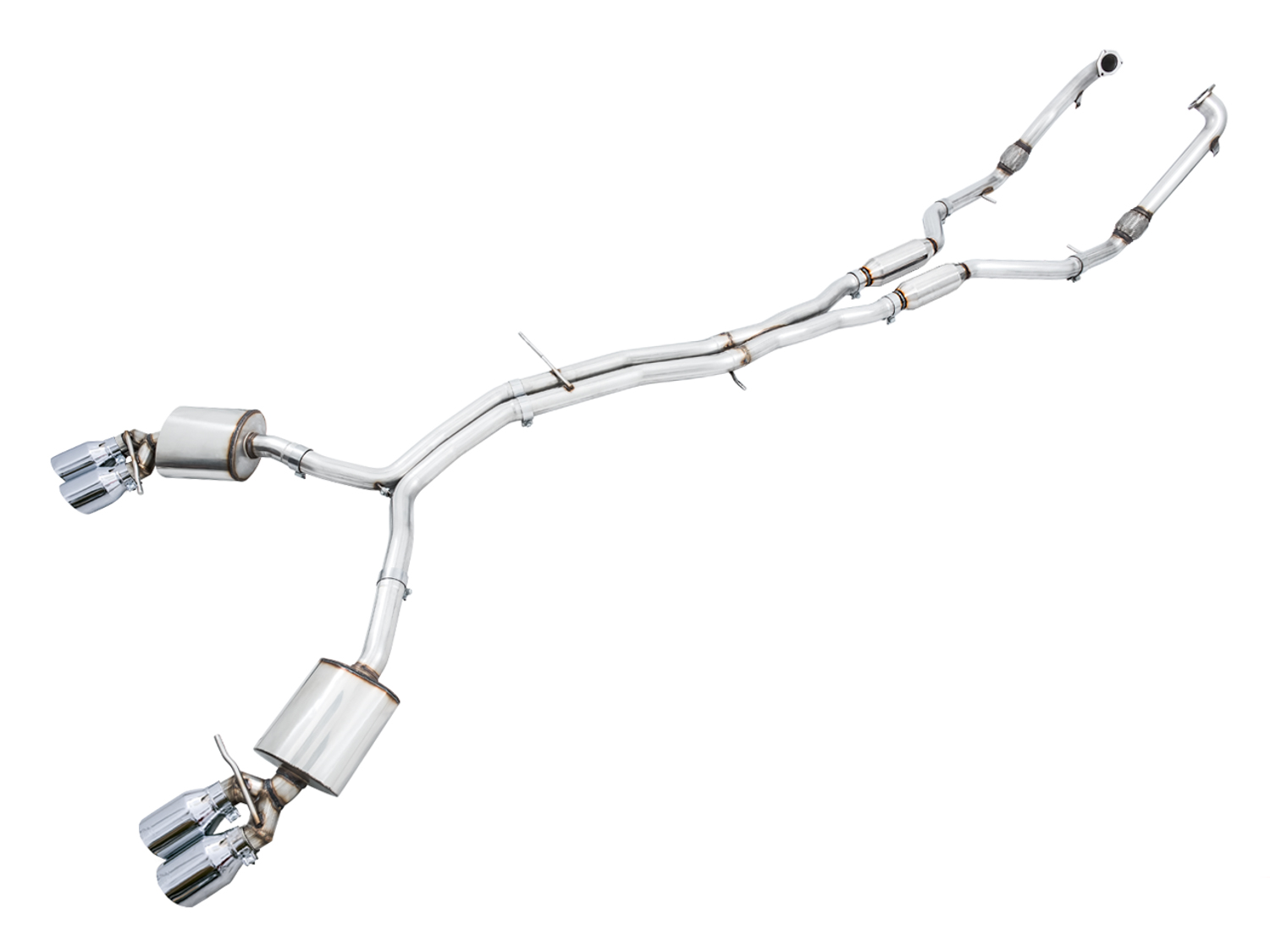 AWE 3010-42056 - Audi B9 S4 Touring Edition Exhaust - Non-Resonated (Silver 102mm Tips)