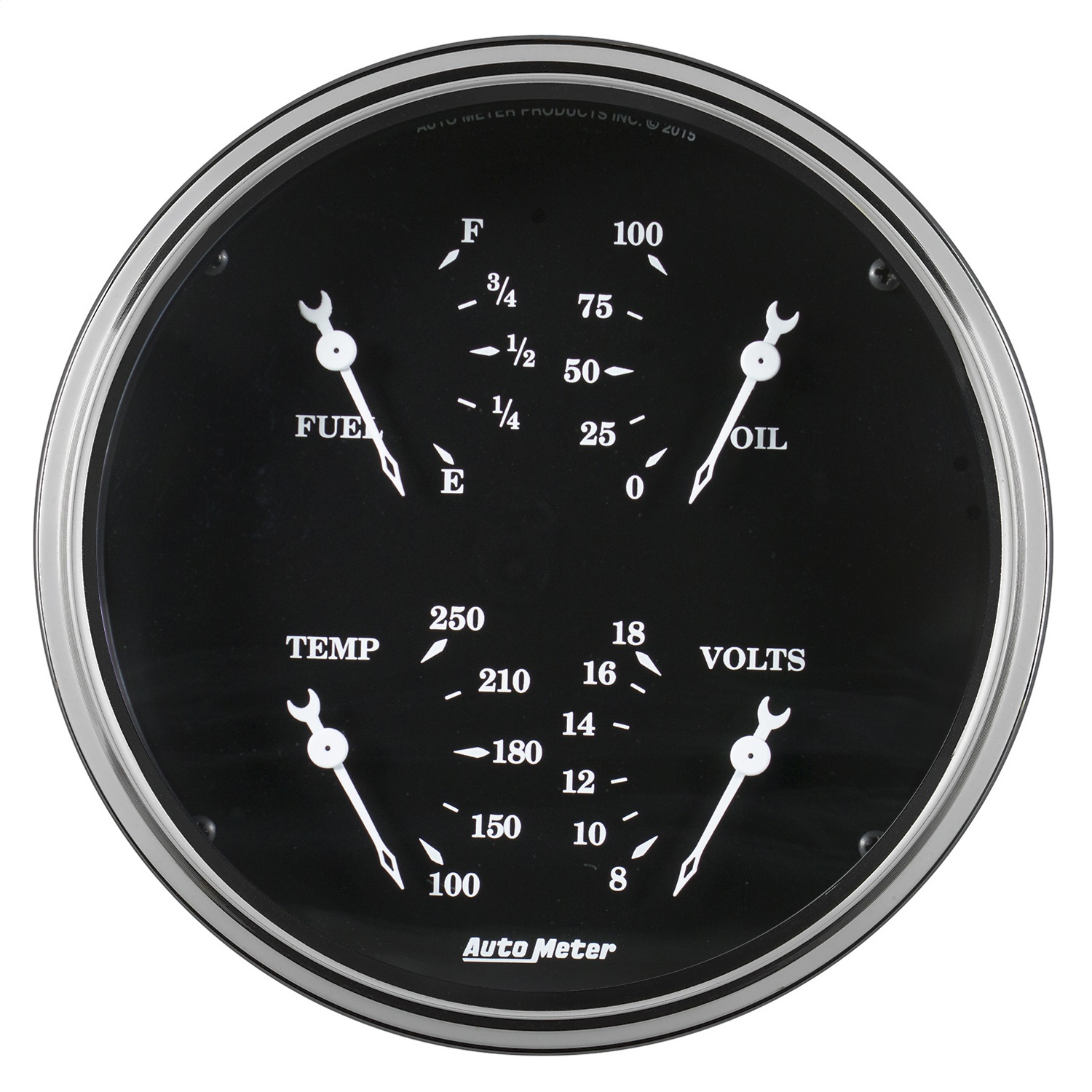 AutoMeter 1719 - Auto Meter Gauge Quad 5in 0E-90F Elec Old Tyme Black