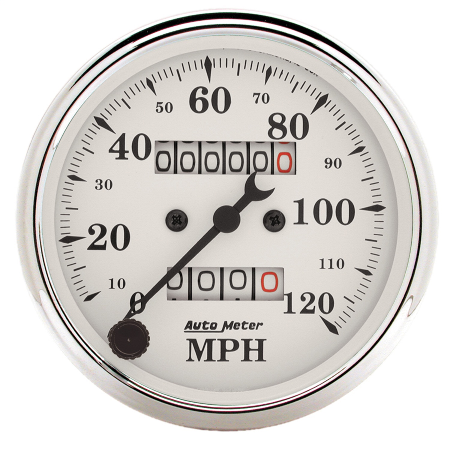 AutoMeter 1693 - Auto Meter 3-1/8in 120MPH Mechanical Speedometer Old Tyme White Gauge