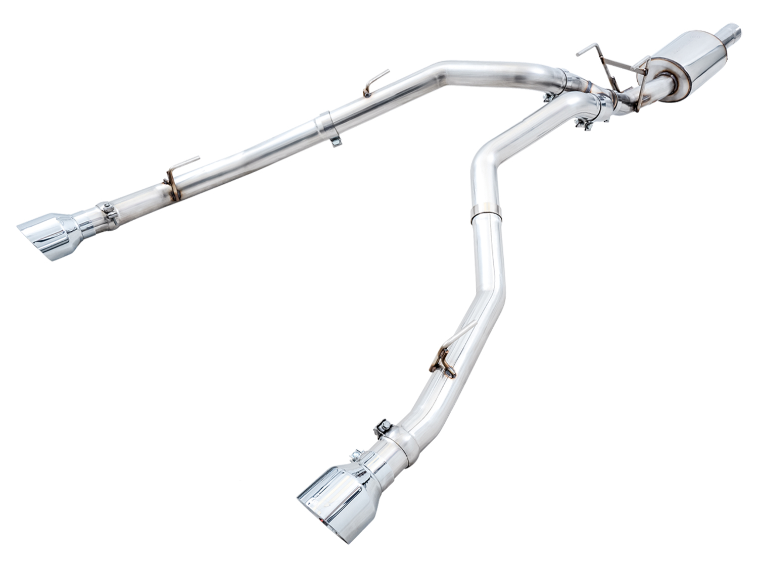 AWE 3015-32002 - 09-18 RAM 1500 5.7L (w/Cutouts) 0FG Dual Rear Exit Cat-Back Exhaust - Chrome Silver Tips