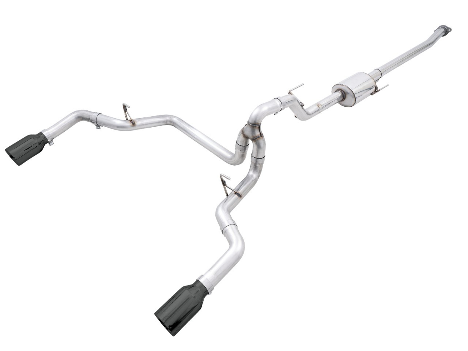 AWE 3015-33119 - 0FG 21+ Ford F150 Dual Split Rear Cat-Back Exhaust- 5in Diamond Black Tips