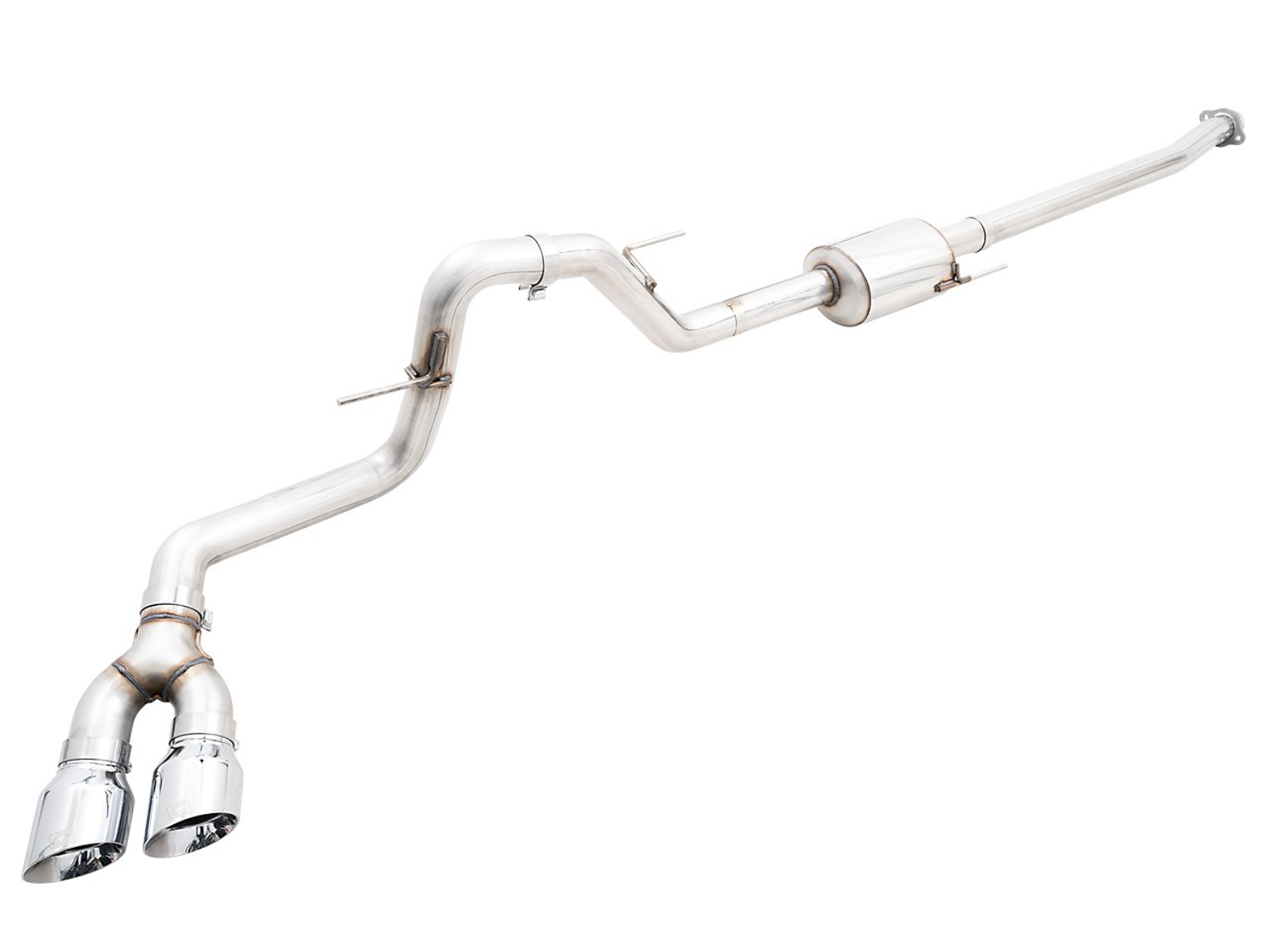 AWE 3015-22067 - 0FG 21+ Ford F150 Dual Side Exit Cat-Back Exhaust- 4.5in Chrome Silver Tips